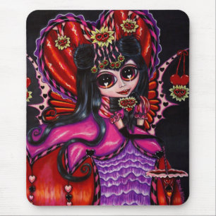 Gothic Hearts & Flowers Victorian Fairy Girl Doll Mouse Mat