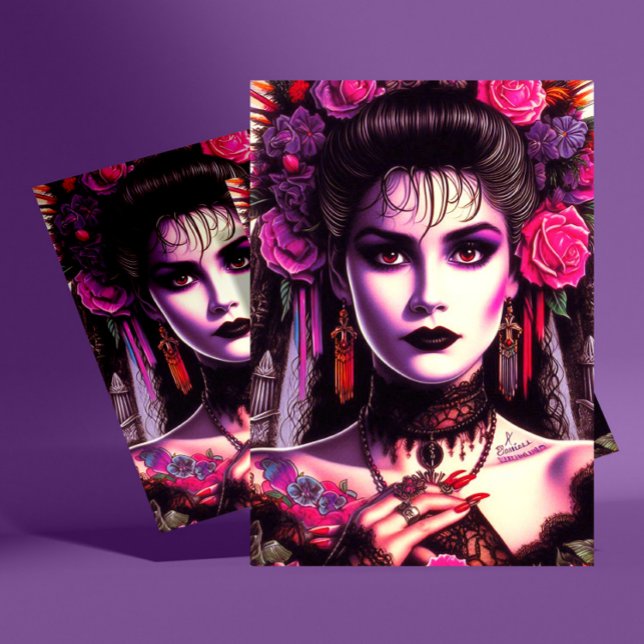 Gothic Hispanic Woman Postcard (Creator Uploaded)