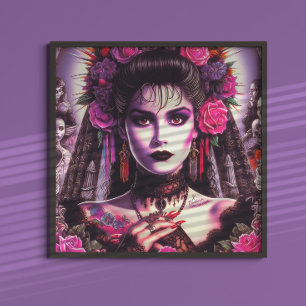 Gothic Hispanic Woman Poster