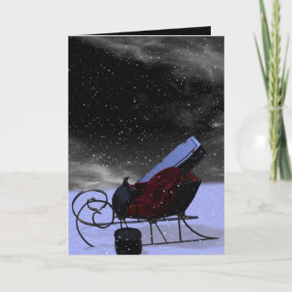 Gothic Holiday: Winter Landscape Sleigh Holiday Card