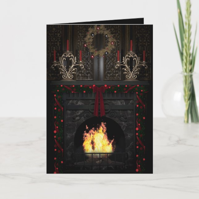 Gothic Holidays - Fireplace Holiday Card (Front)