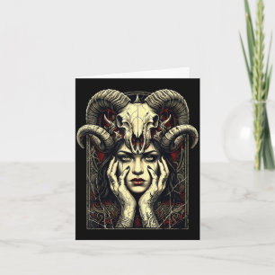 Gothic horns occult witch fantasy demon girl  card