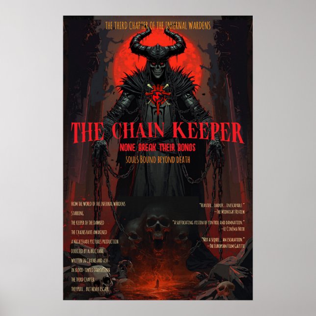 Gothic Horror Chain Keeper Dark Fantasy Wall Poster (Front)