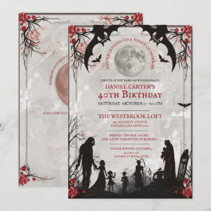 Gothic Horror Grim Reaper Adult 40th Birthday Invitation