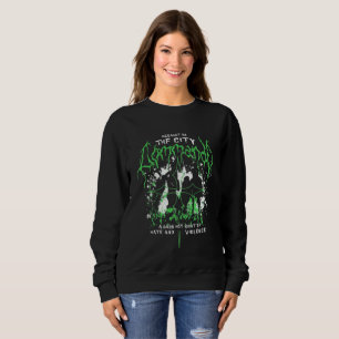 Gothic Horror Metal Logo Neon Green Sweatshirt