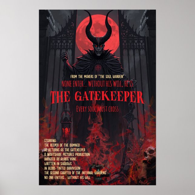 Gothic Horror Poster The Gatekeeper Wall Art  (Front)