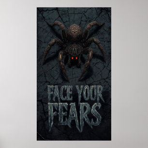 Gothic Horror Spider – Creepy Face Your Fears Poster