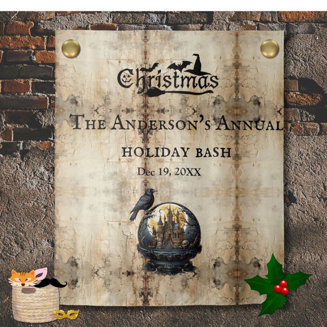 Gothic House Christmas Party Picture Backdrop Tapestry (Creator Uploaded)