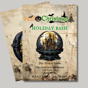 Gothic House Hallo-Christmas Holiday Bash Invitation