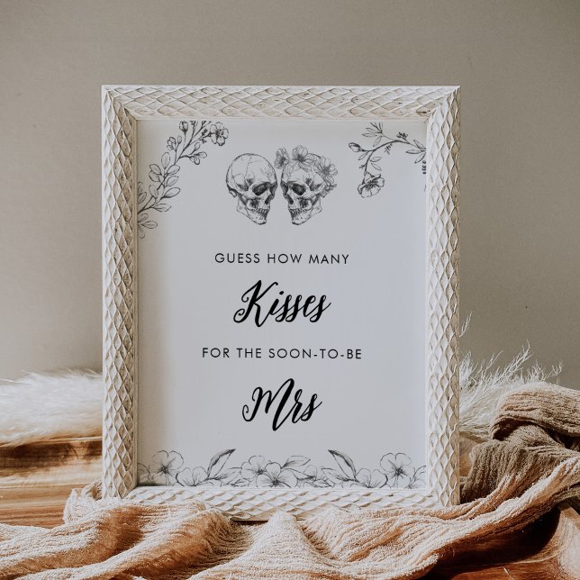Gothic How Many Kisses Bridal Shower Game Poster (Creator Uploaded)