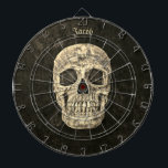 Gothic Human Skull Texture Black And Beige Grunge Dartboard<br><div class="desc">Gothic human skull vintage grunge texture style black and beige custom dartboard for men. Cool, trendy, modern, scary one-of-a-kind design. Look for matching products in my store collection. Image copyright Marg Seregelyi Photography.</div>