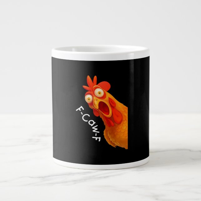 Gothic Humour Funny F-Caw-F Crow Large Coffee Mug (Front)