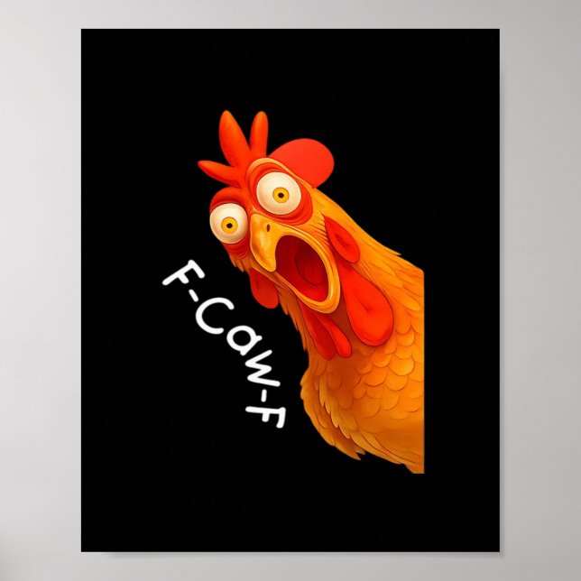 Gothic Humour Funny F-Caw-F Crow Poster (Front)