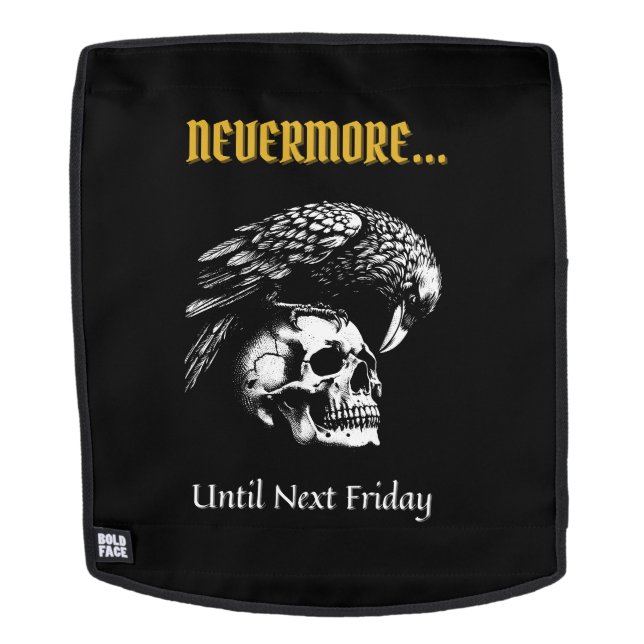 Gothic Humour with Raven and Skull Backpack (Removable Face)