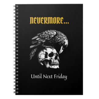 Gothic Humour with Raven and Skull Notebook