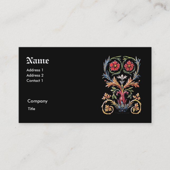 Gothic Illuminated Business Card (Front)