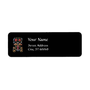 Gothic Illuminated Floral Art Return Address label