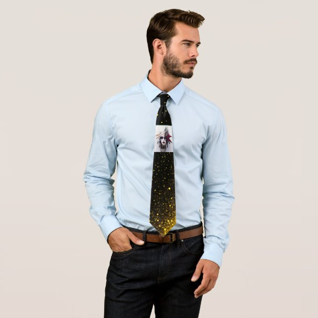 Gothic Indian Headdress Art: Strength Power - Tie (In Situ)