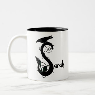 'Gothic Initial S' Two-Tone Coffee Mug