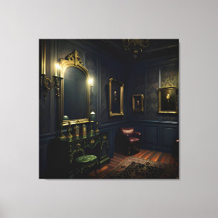 Gothic Inside Mansion Antiques 12 Canvas Print