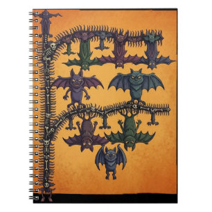 Gothic Interlocking Bats Halloween Notebook