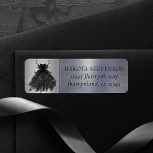 Gothic Iridescent Black Pixie Wing Gown Party