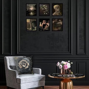 Gothic Ivory Rose in Frame Cushion