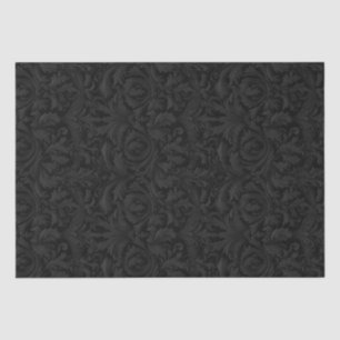 Gothic Jacquard Swirls Decoupage - Black and Grey Tissue Paper