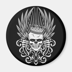 Gothic King Skull Magnet