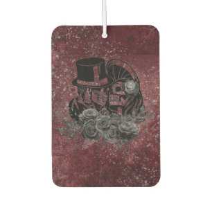 Gothic Kissing Skulls Couple And Blood Red Eternal Car Air Freshener