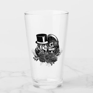 Gothic Kissing Skulls Couple Eternal Love Black Ro Glass