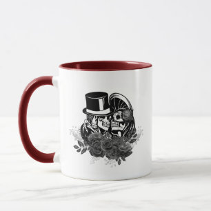 Gothic Kissing Skulls Couple Eternal Love Mug