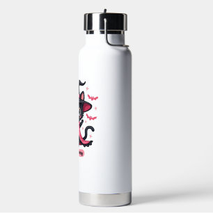 Gothic kitten in pink sweet, but bewitched Oversi Water Bottle