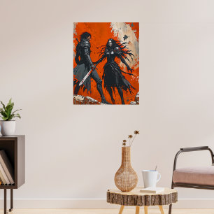 Gothic Knight Duel Poster – Dark Fantasy Art