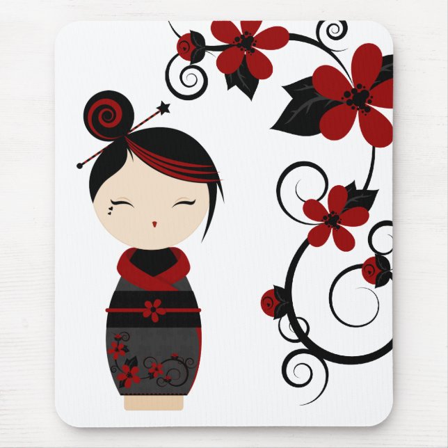 Gothic Kokeshi Mouse Pad (Front)
