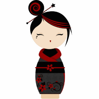 Gothic Kokeshi Photo Sculpture Key Ring