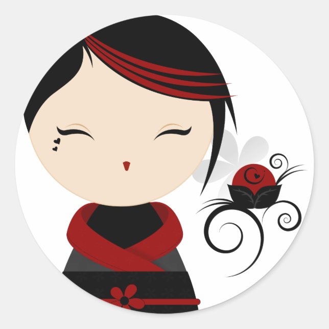 Gothic Kokeshi Sticker (Front)