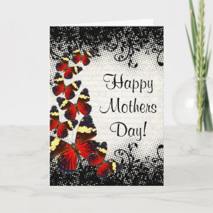 Gothic lace butterfly mothers day card