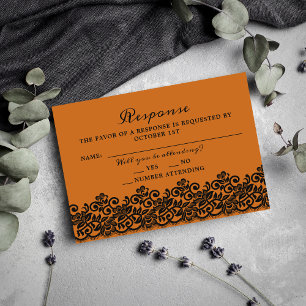 Gothic Lace Halloween Orange Black Response