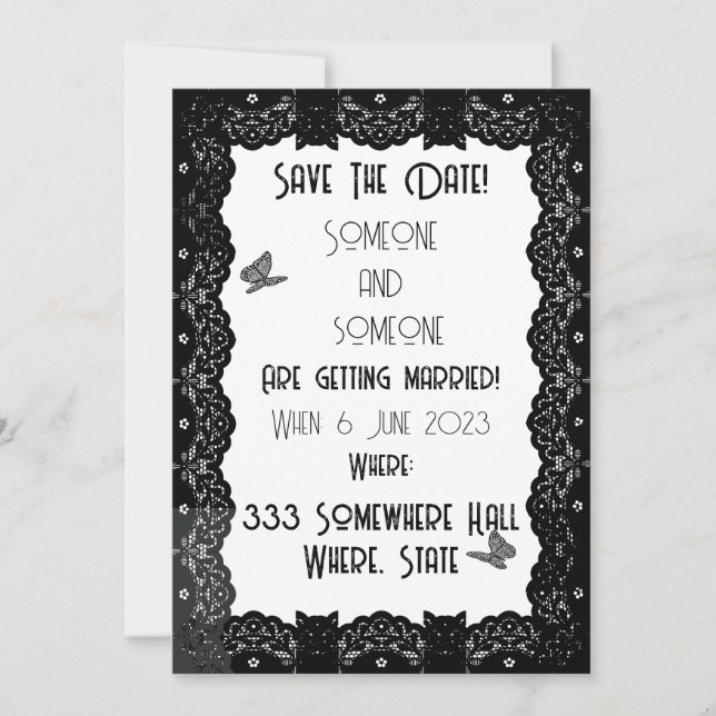 Gothic Lace Wedding Invitation (Front)