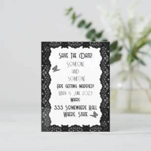 Gothic Lace Wedding Invitation Postcard