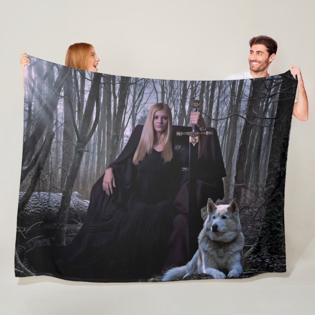 GOTHIC LADY with HER PET Fleece Blanket (In Situ)