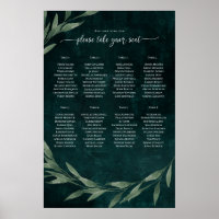 Gothic Leave dreamy EMERALD GREEN, Seating Plan Po
