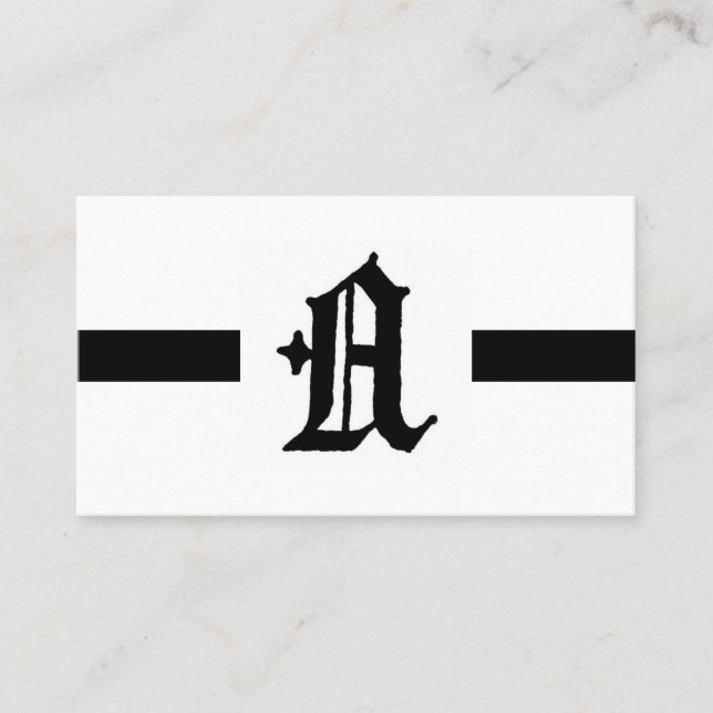 Gothic Letter "A" Classic English Initial Business Card (Front)