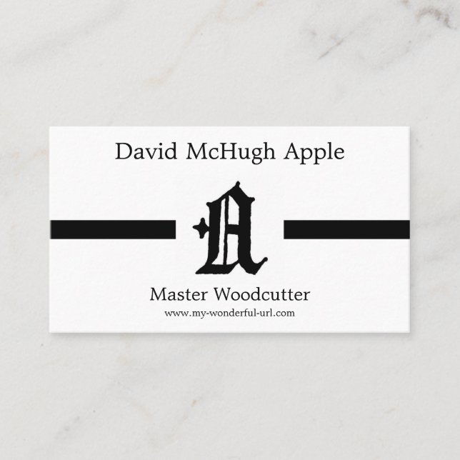 Gothic Letter "A" Classic English Initial Business Card (Front)