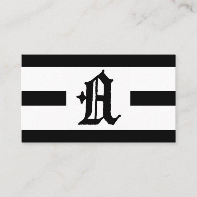 Gothic Letter "A" Classic English Initial Business Card (Front)