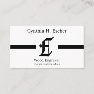 Gothic Letter "E" Classic English Initial Business Card