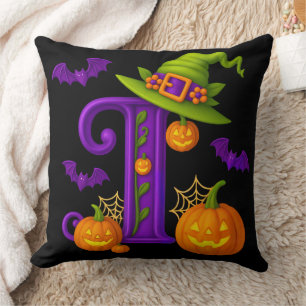 Gothic Letter I Personalised Throw Pillow