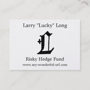 Gothic Letter "L" Classic English Initial Business Card