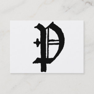 Gothic Letter "P" Classic English Initial Business Card